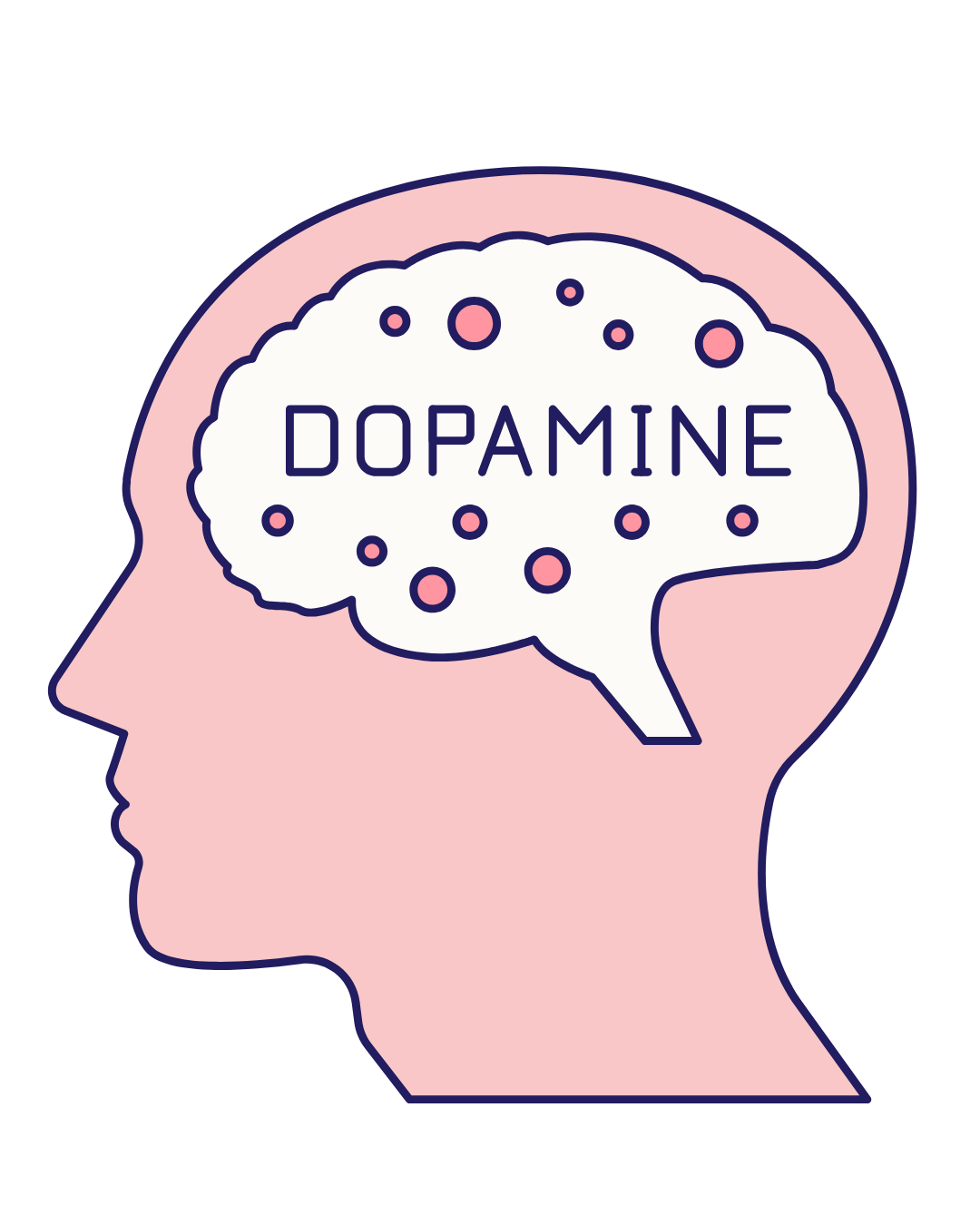 Dopamine brain illustration