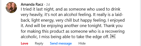 Customer review from Amanda Racz sharing her experience with Outty